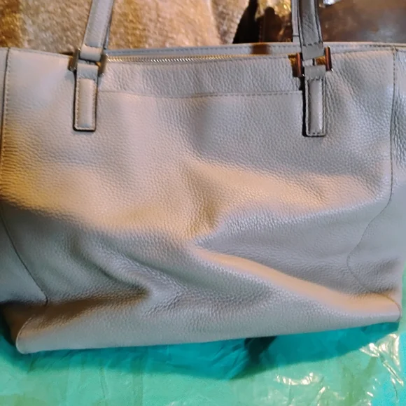 Michael Kors Light Gray Tote with Tassel and Wallet - Picture 15 of 15
